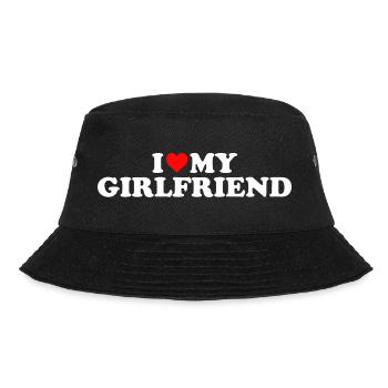 I LOVE MY GIRLFRIEND Valentinstag Geschenk Liebe - Bucket Hat - Schwarz - Vorne - Lela (165cm)