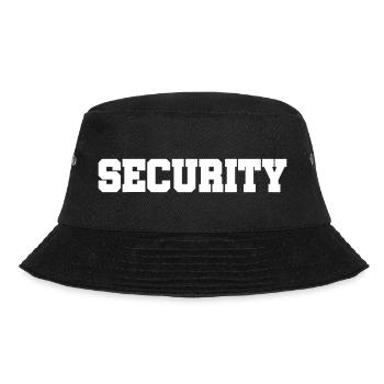 Security - Sicherheitsdienst - Bewachung - Schutz - Bucket Hat - Schwarz - Vorne - Lela (165cm)