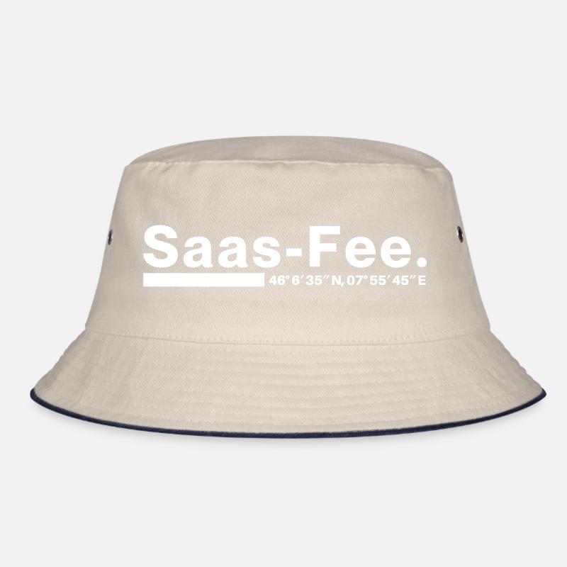 Saas-Fee coordinates Valais Switzerland Bucket Hat