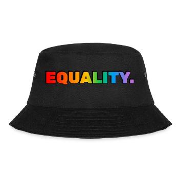 EQUALITY - rainbow text - LGBT pride month - Bucket Hat - black - Front - Lela (165cm)