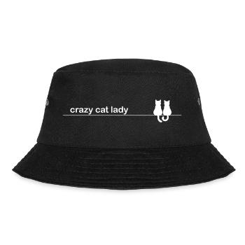 Lustige Katze Sprüche Crazy Cat Lady - Bucket Hat - Schwarz - Vorne - Lela (165cm)