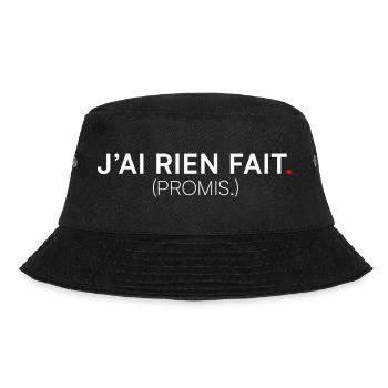 Ich habe nichts gemacht und Humor versprochen. - Bucket Hat - Schwarz - Vorne - Lela (165cm)