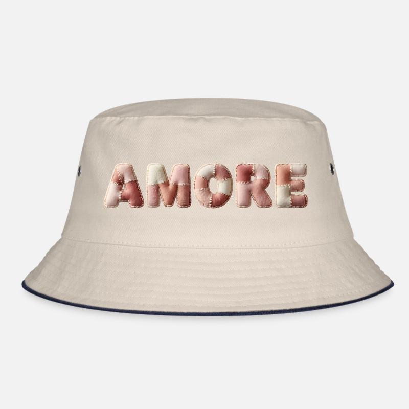 Amore Plüschstich Patchwork Geschenk Bucket Hat