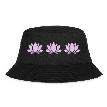 Lotus Flower Lotus Flower Violet Flower Flower Yoga - Bucket Hat - black - Front - Lela (165cm)