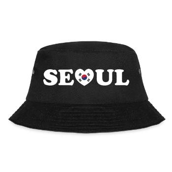 Seoul Love Heart Taegeukgi Flag - Bucket Hat - black - Front - Lela (165cm)