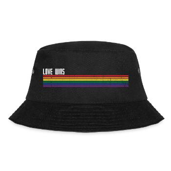 Regenbogen Streifen Pride Overlay - Bucket Hat - Schwarz - Vorne - Lela (165cm)