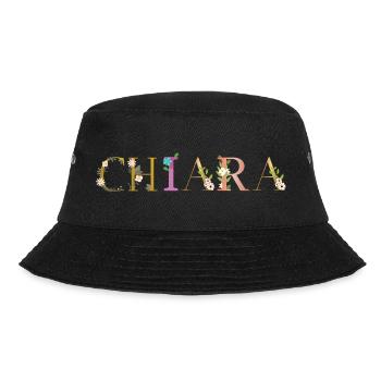CHIARA name decorated with flowers - Bucket Hat - black - Front - Lela (165cm)