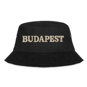 BUDAPEST – Architectural Stone Typography - Bucket Hat - Schwarz - Vorne - Lela (165cm)