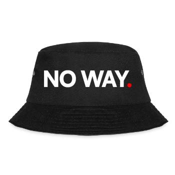 AUF KEINEN FALL | Minimalistischer humoristischer Ausdruck - Bucket Hat - Schwarz - Vorne - Lela (165cm)