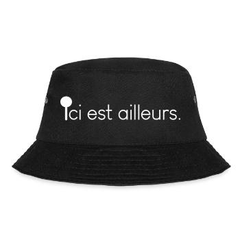 Ici est ailleurs – Citation poétique à imprimer - Bob - noir - Devant - Lela (165cm)
