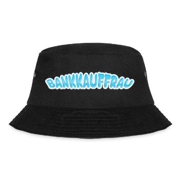 Geschenk für Bankkauffrau - Bucket Hat - Schwarz - Vorne - Lela (165cm)