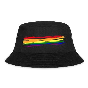 Rainbow Freedom Color Stroke LGBTQ Six Colors - Bucket Hat - black - Front - Lela (165cm)