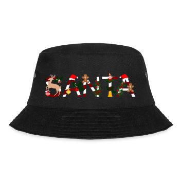 Weihnachtsmann_Santa - Bucket Hat - Schwarz - Vorne - Lela (165cm)