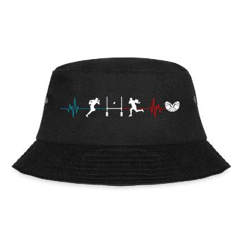 Rugby-Herzschlag Frankreich Geschenke-Team - Bucket Hat - Schwarz - Vorne - Lela (165cm)