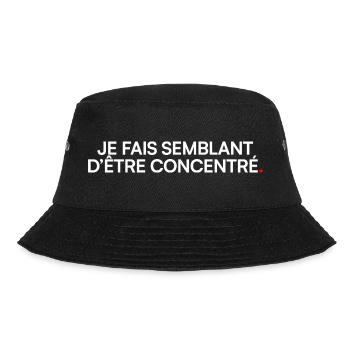 Ich tue so, als wäre ich auf Bürohumor fokussiert - Bucket Hat - Schwarz - Vorne - Lela (165cm)