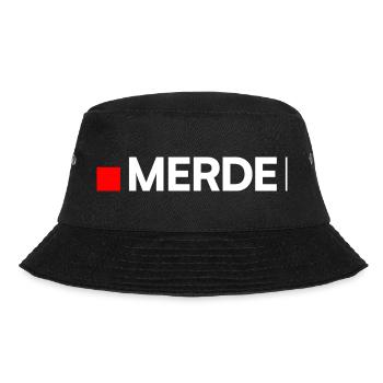 SHIT | Humor, minimalist reaction - Bucket Hat - black - Front - Lela (165cm)