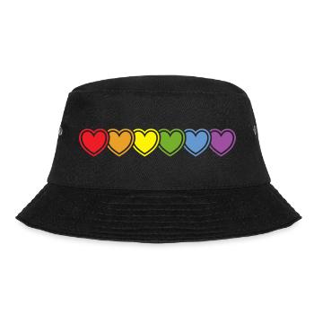 Regebogen Herzen für Gay Pride Freiheit der Liebe - Bucket Hat - Schwarz - Vorne - Lela (165cm)