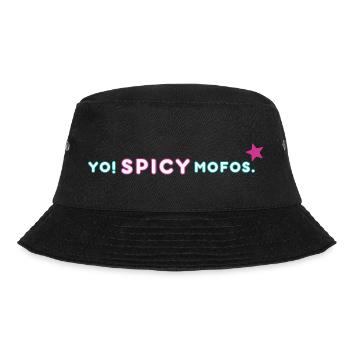 Yo! Spicy Mofos. | Retro Y2K Style - Bucket Hat - Schwarz - Vorne - Lela (165cm)