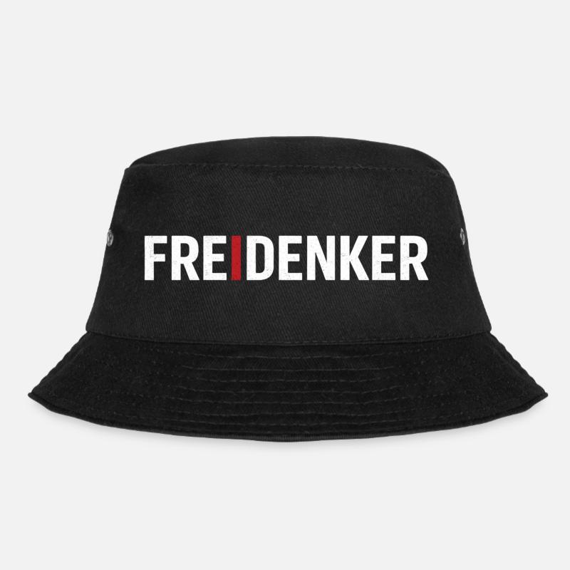 Freethinkers – Strong Typography Statement - Bucket Hat - black