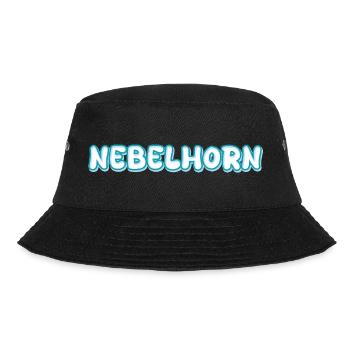 Nebelhorn Schriftzug - Bucket Hat - Schwarz - Vorne - Lela (165cm)