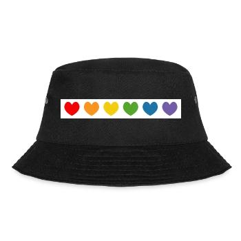 Rainbow Hearts Pattern - Bucket Hat - black - Front - Lela (165cm)