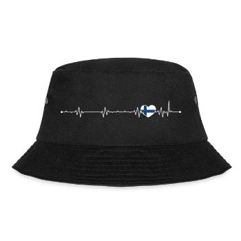 Finnische Heartbeat Nordic Line - Bucket Hat - Schwarz - Vorne - Lela (165cm)