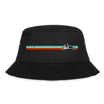 Retro Scooter on Rainbow Stripes - Bucket Hat - black - Front - Lela (165cm)