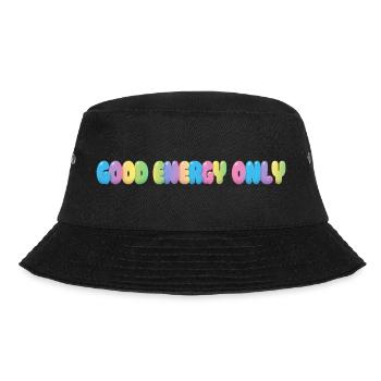Good Energy Only – Colorful Bubble Typography - Bucket Hat - black - Front - Lela (165cm)