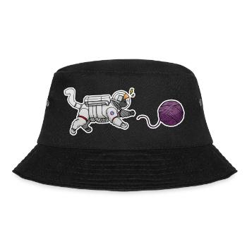 Astronaut cat - Bucket Hat - black - Front - Lela (165cm)