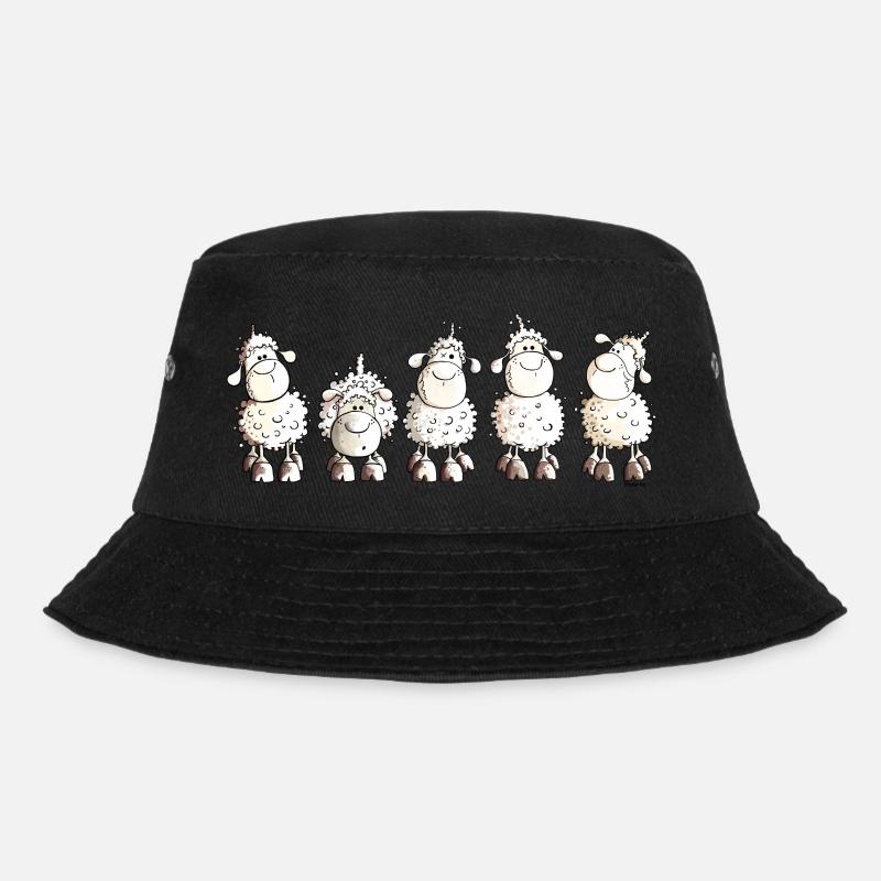 Funny White Sheep - Schaf - Bucket Hat - Schwarz