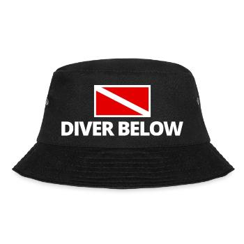 Diver Below diving flag white - Bucket Hat - black - Front - Lela (165cm)
