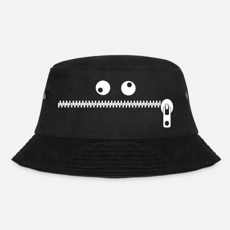 Reißverschluss Monster - Bucket Hat - Schwarz
