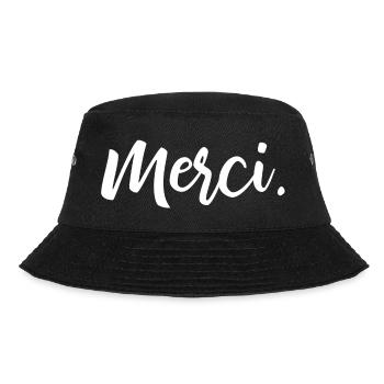 Merci - Thank you French gift - Bucket Hat - black - Front - Lela (165cm)