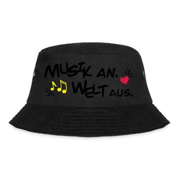 Musik an Welt aus - Bucket Hat - Schwarz - Vorne - Lela (165cm)