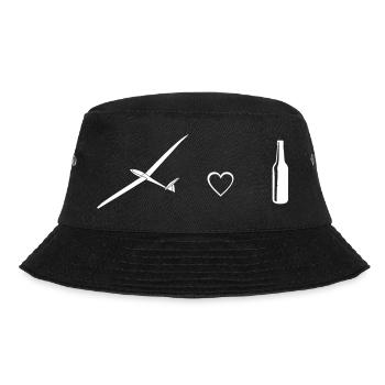 Segelflugzeug Segelfliegen Segelflieger Pilot - Bucket Hat - Schwarz - Vorne - Lela (165cm)
