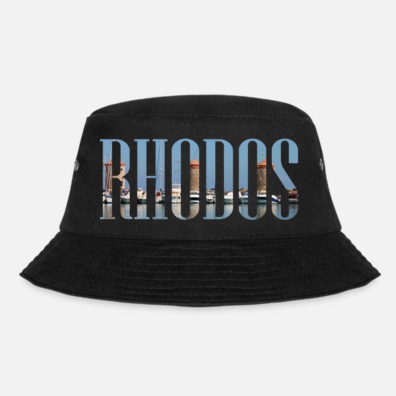 Rhodos Urlaub mit Strand, Windmühlen Griechenland - Bucket Hat - Schwarz