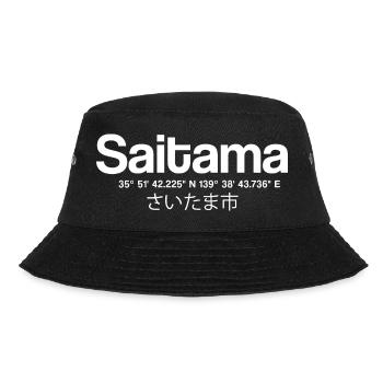 Saitama Japan Typography with Coordinates - Bucket Hat - black - Front - Lela (165cm)