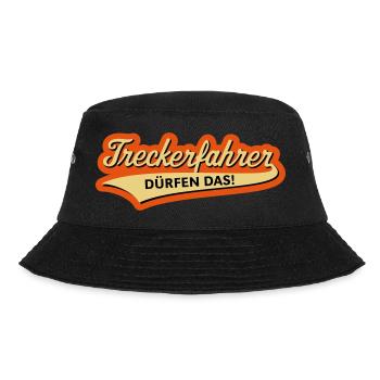 Treckerfahrer Dürfen Das! (Trecker, Traktor, 3CV4) - Bucket Hat - Schwarz - Vorne - Lela (165cm)