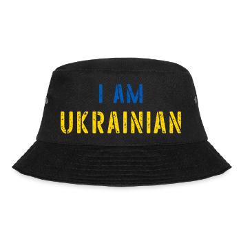 I Am Ukrainian Grunge flag - Bucket Hat - black - Front - Lela (165cm)