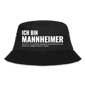 Mannheim Humor Spruch Weiß - Bucket Hat - Schwarz - Vorne - Lela (165cm)