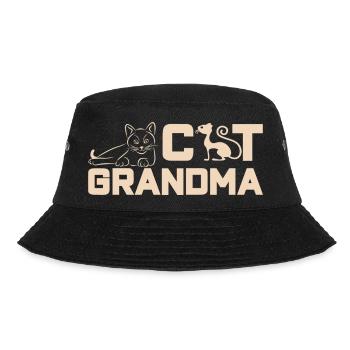 Katzen Mama Katzen Oma Großmutter Mutter Mom Katze - Bucket Hat - Schwarz - Vorne - Lela (165cm)