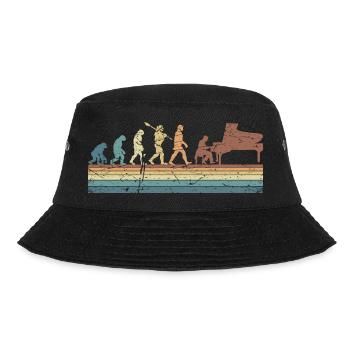 Evolution of man Piano Musician Retro Vintage - Bucket Hat - black - Front - Lela (165cm)