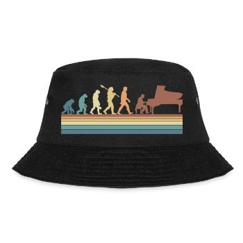 Evolution of man Piano Musician Retro Vintage - Bucket Hat - black - Front - Lela (165cm)