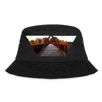 Bridge Triangle Forest Trees Gift Nature Hiking - Bucket Hat - black - Front - Lela (165cm)