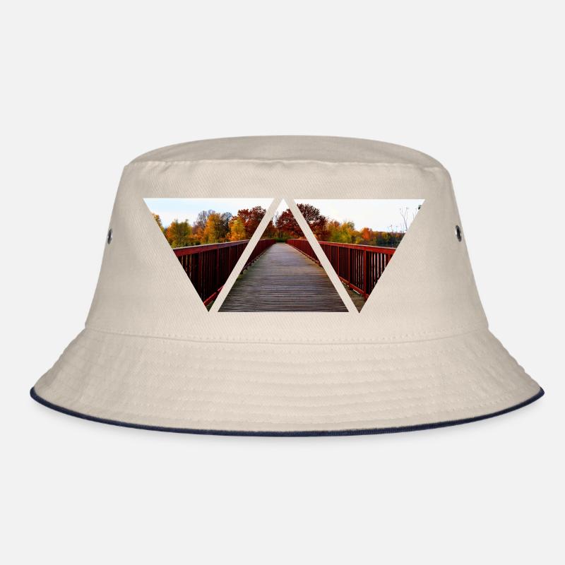 Bridge Triangle Forest Trees Gift Nature Hiking Bucket Hat