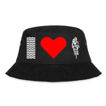 Gravel Bike Rennrad Fahrrad love lustiges Geschenk - Bucket Hat - Schwarz - Vorne - Lela (165cm)