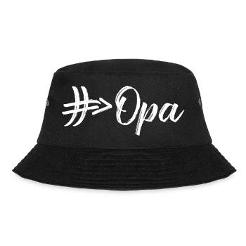 Opa # Hashtag Rautenpfeil - Bucket Hat - Schwarz - Vorne - Lela (165cm)
