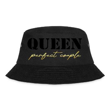 King and Queen Queen Geschenk black and gold - Bucket Hat - Schwarz - Vorne - Lela (165cm)
