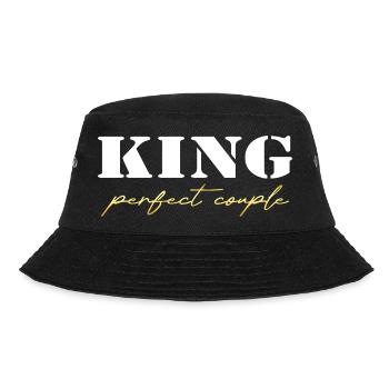 King and Queen King Geschenk white and gold - Bucket Hat - Schwarz - Vorne - Lela (165cm)