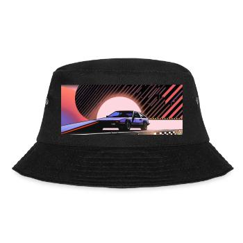 Synthwave sports car car since fiction future - Bucket Hat - black - Front - Lela (165cm)